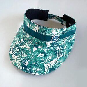 Callaway Ladies Tropical Leaf Print Golf Sun Visor Green White Adjustable